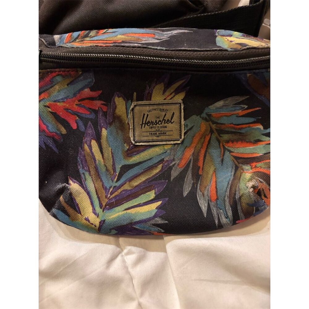 Herschel Unisex Fanny/Crossbody Bags Black & Tropical Print Set of 2 - Picture 4 of 7